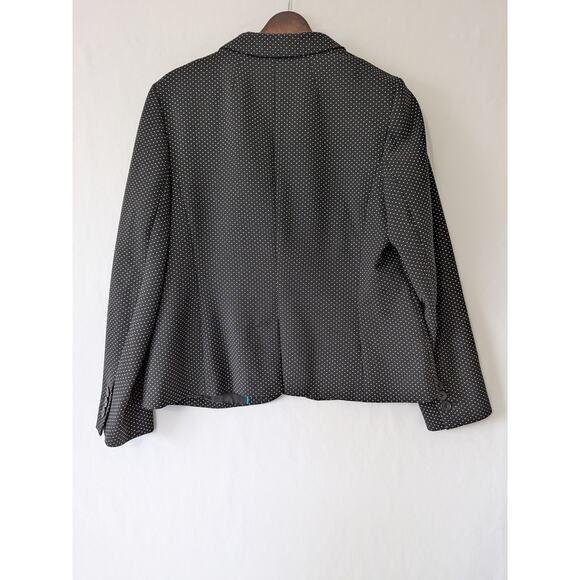 Talbots Womens Black Polka-dot Blazer Size 12‎ Wool Blend Career Office Corpcore - Picture 6 of 9